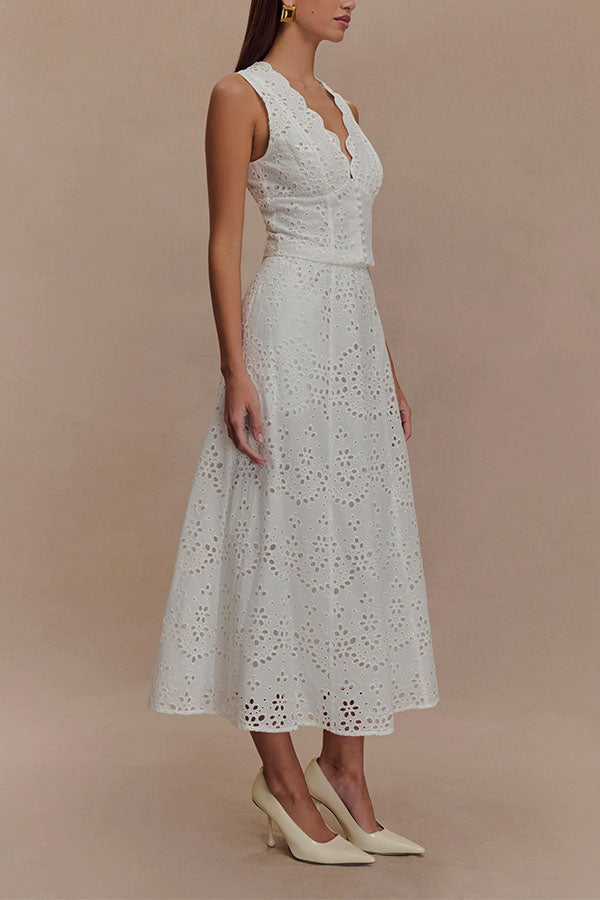 Marina Elegant Broderie Anglaise Set-Consonak
