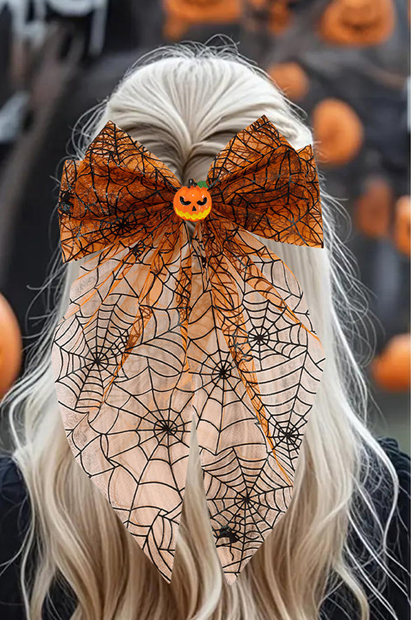 Large Halloween Mesh Bow Hair Clip-Consonak