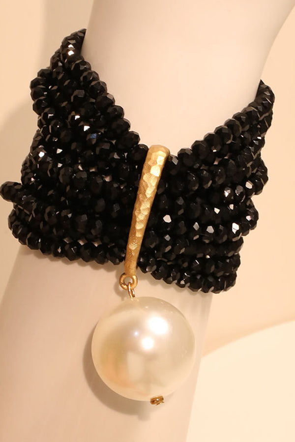 Multi-strand Faux Crystal Bead Bracelet-Consonak