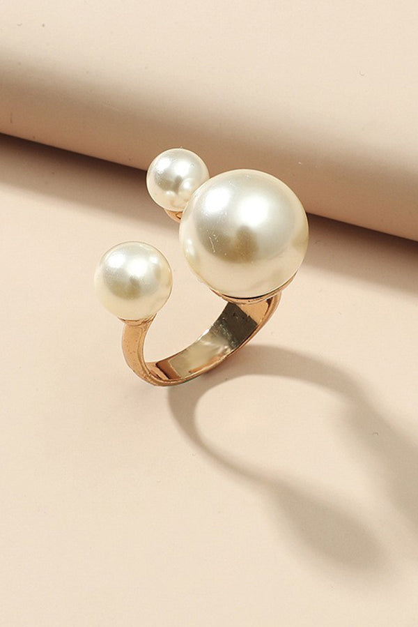Fashion Imitation Pearl Metal Ring-consonak