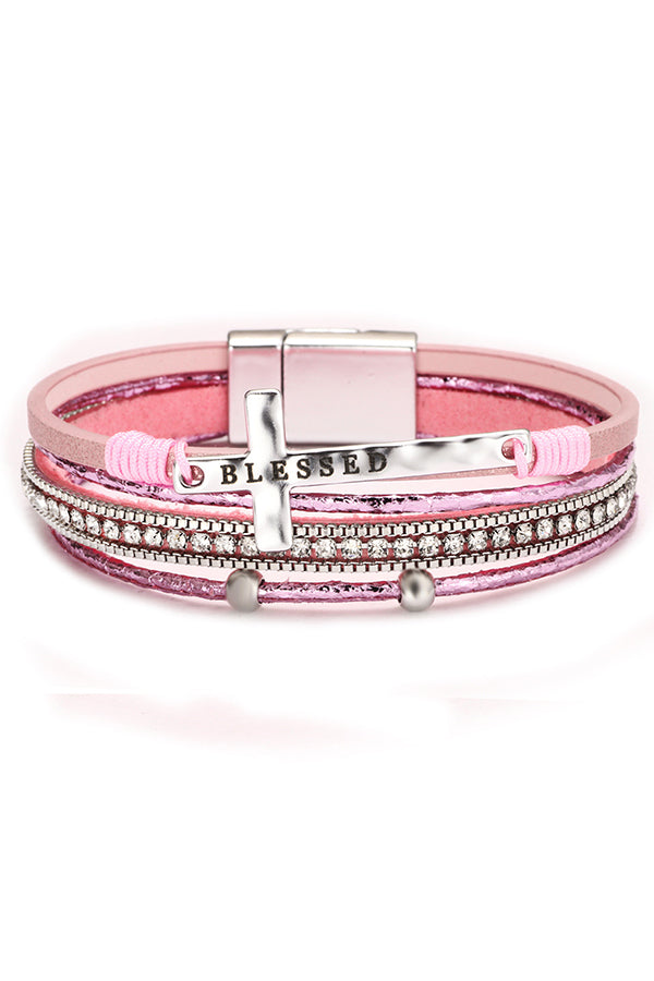 Bohemian Cross Diamond Magnetic Clasp Bracelet | Consonak