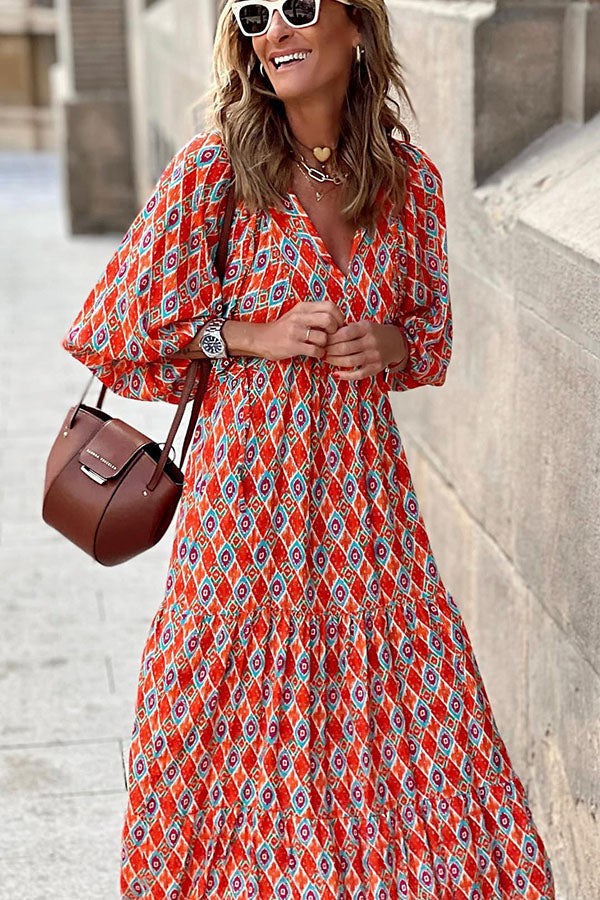 Women's fashionable street picnic bubble sleeve layered elegant party MIDI dress | Consonak