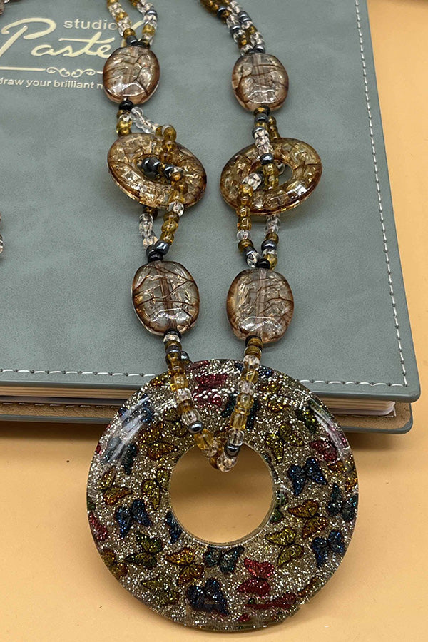 Leopard Print Long Geometric Accessories Necklace-consonak