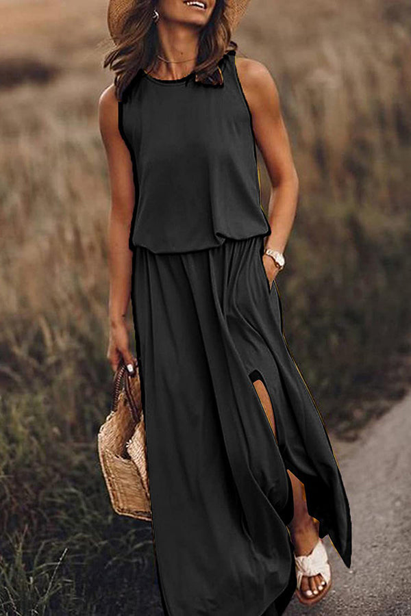 Giselle Loose Fit Slit Maxi Dress | Consonak