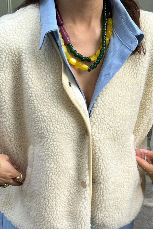 Stylish Polar Fleece Loose Single-breasted Sleeveless Vest Jacket-consonak