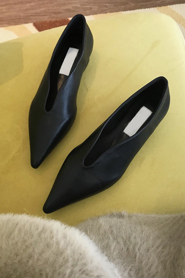 Retro Pointed-toe Low-cut Flat Shoes | Consonak