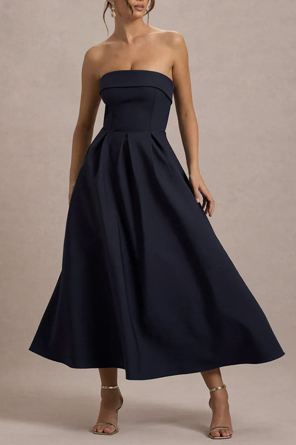 Celine Strapless Midi Dress-Consonak