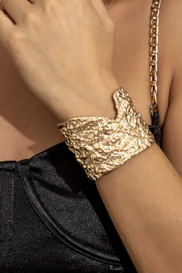 Punk Metal Style Simple Pockmarked Exaggerated Bracelet | Consonak
