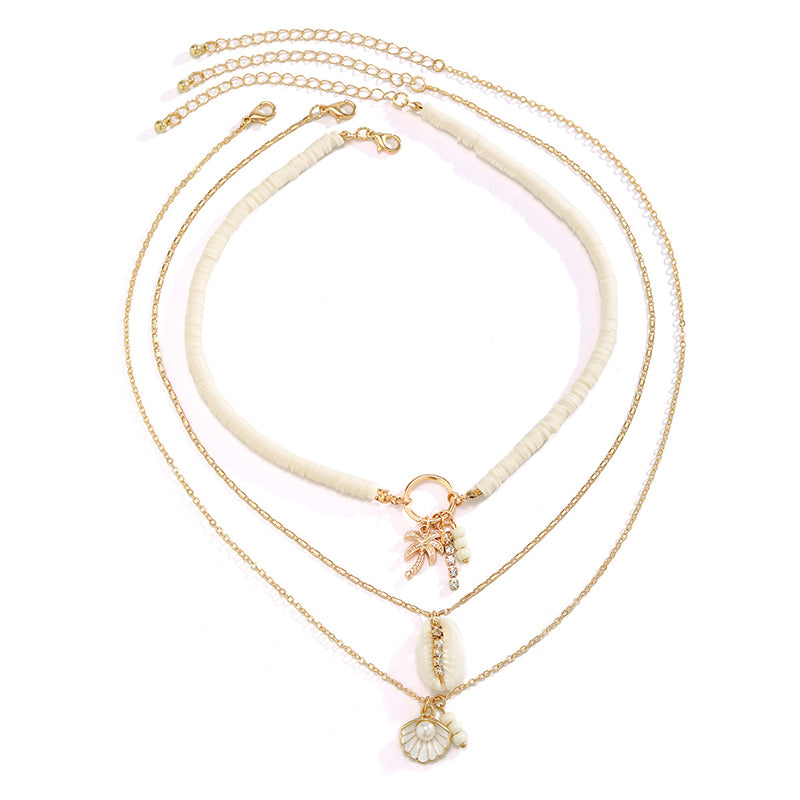 Bohemian Imitation Pearl Shell Multi-layered Necklace | Consonak