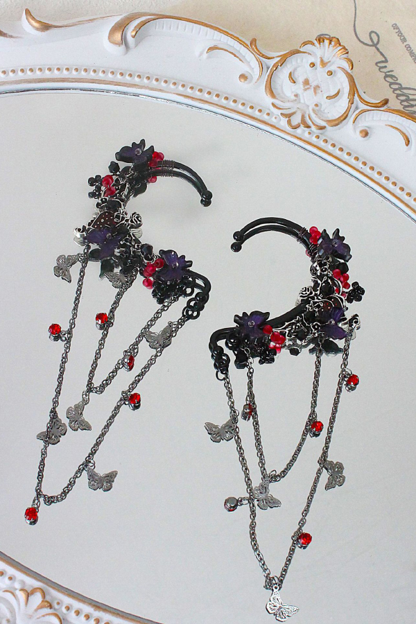 Exquisite Branch Beaded Fairy Earrings-consonak