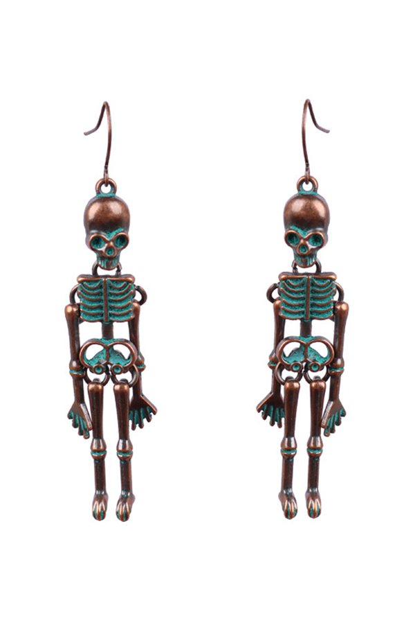 Halloween Dark Style Skull Earrings-consonak