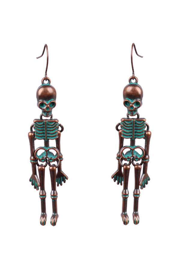 Halloween Dark Style Skull Earrings-consonak