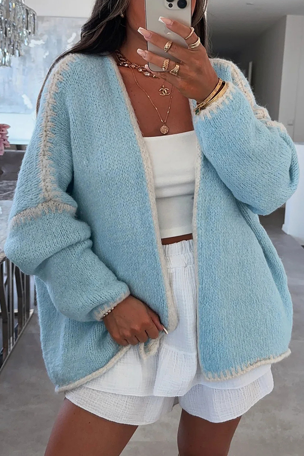 Fashionable Casual Long-sleeved Loose Knitted Cardigan-consonak