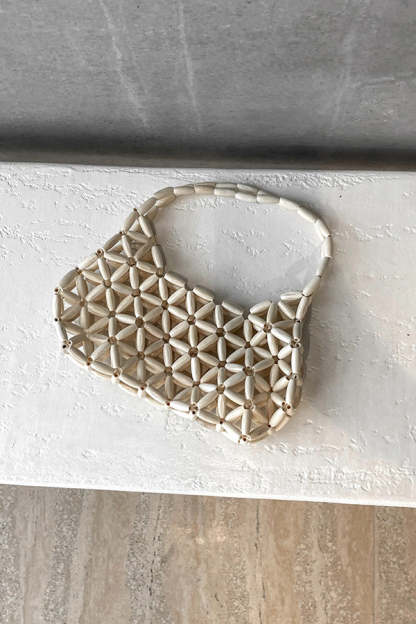 Wood Beaded Cutout Tote Bag-consonak