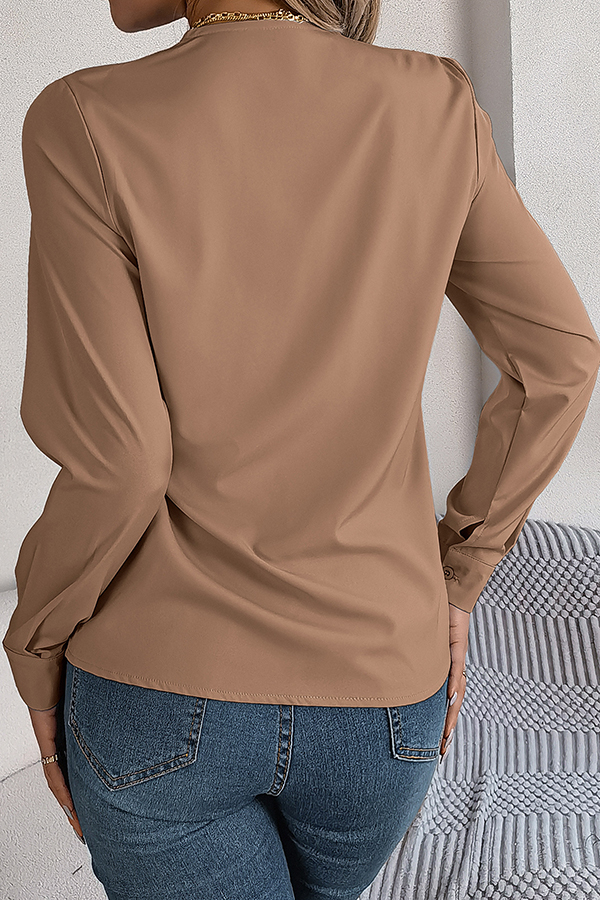Elegant Layered V-neck Long-sleeved Casual Shirt | Consonak