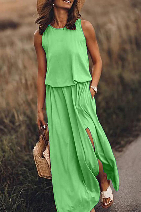Giselle Loose Fit Slit Maxi Dress | Consonak