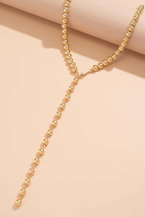 Vintage Beaded Chain Tassel Necklace-consonak