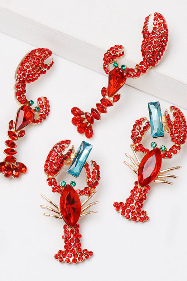 Fashionable Diamond Lobster-shaped Holiday Earrings-consonak