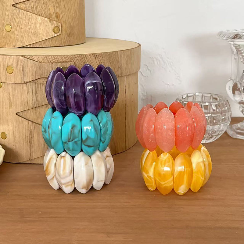 Fashionable Acrylic Oval Elastic Bracelet | Consonak