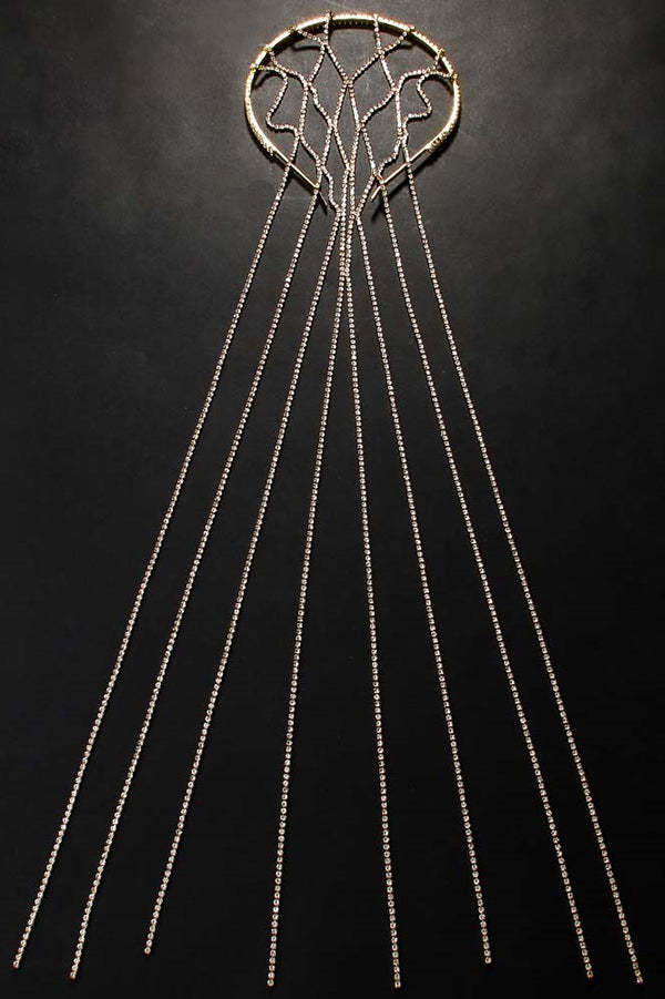 Fashionable and Light Luxury Rhinestone Tassel Headband-consonak