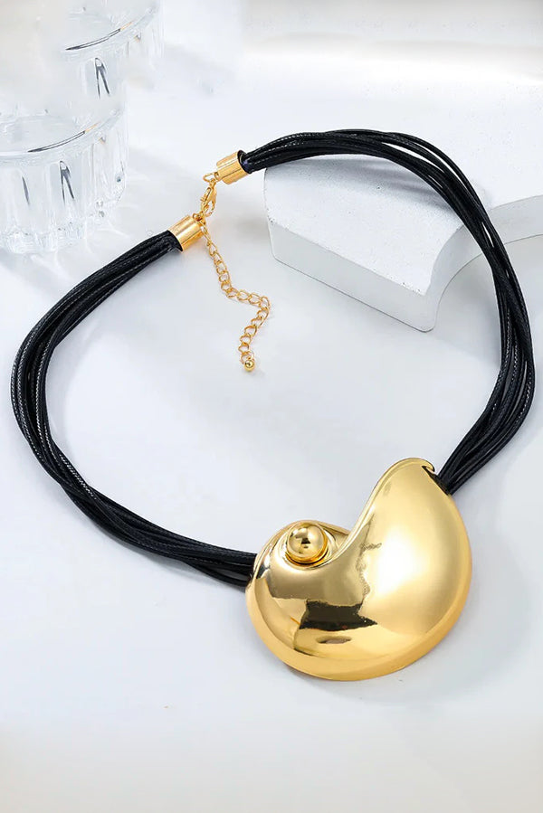 Fashionable Marine Style Shiny Conch Pendant Necklace and Earrings-consonak