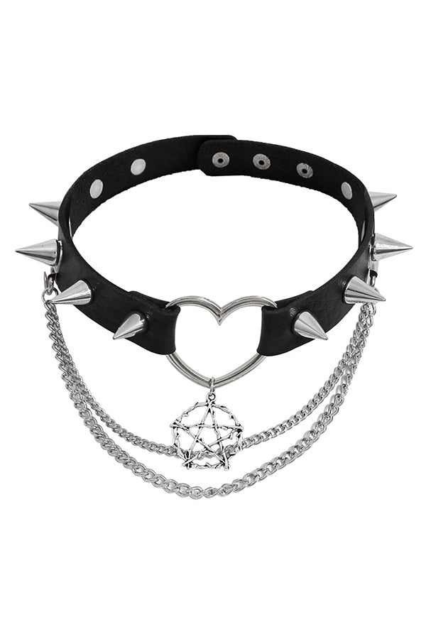 Dark Rivet Punk Necklace-consonak
