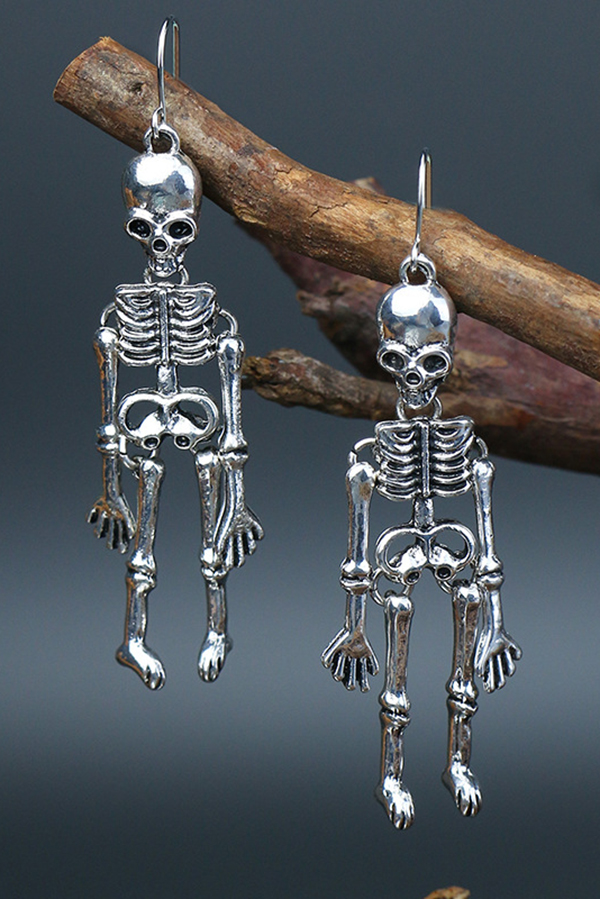 Halloween Dark Style Skull Earrings-consonak