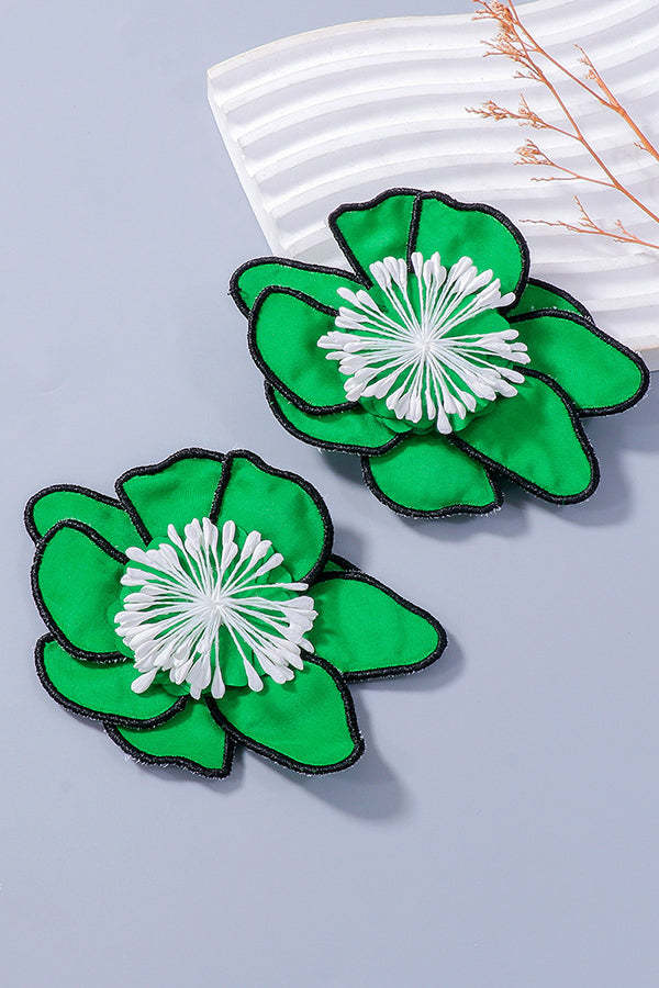 Fashionable Fabric Multi-layered Colorful Flower Earrings-consonak