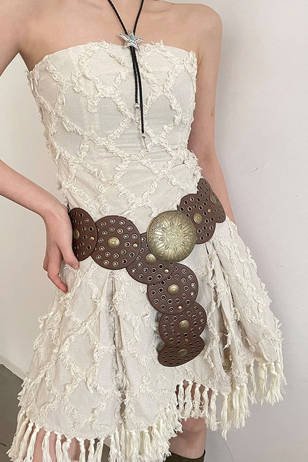 Ethnic Retro Round Hollow Belt-consonak