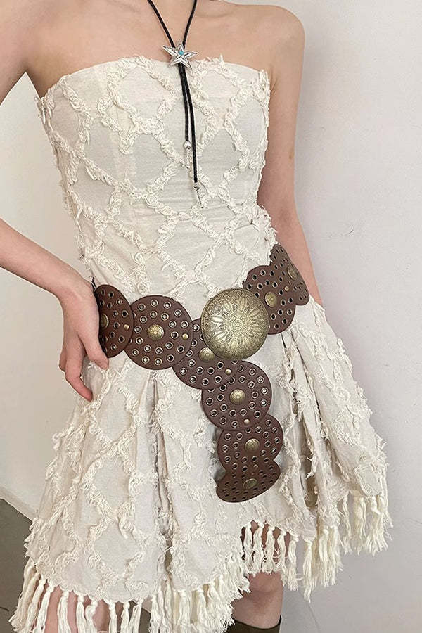 Ethnic Retro Round Hollow Belt-consonak