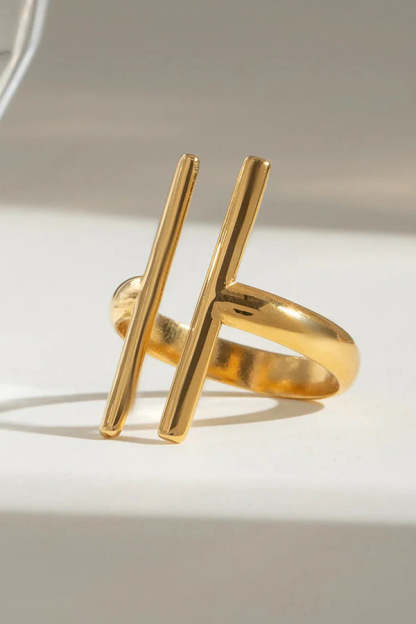 Fashion Stainless Steel Simple Line Ring-consonak