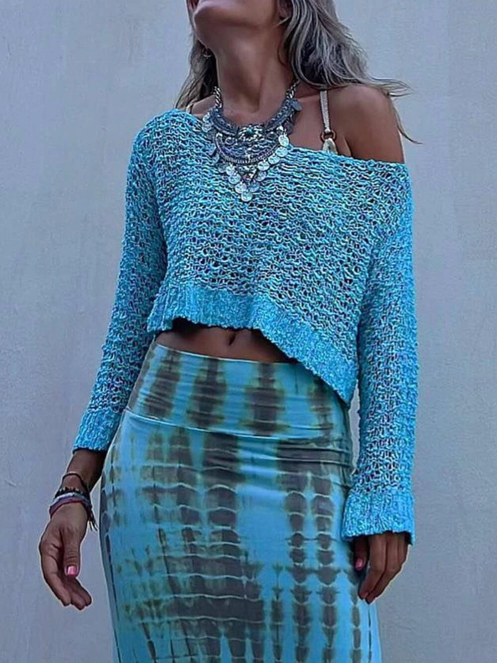 Sunny Meadow Crop Knit Cover-up Top