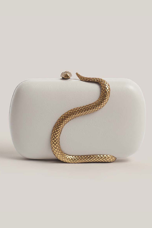 Fashionable Snake-embellished Evening Clutch-consonak