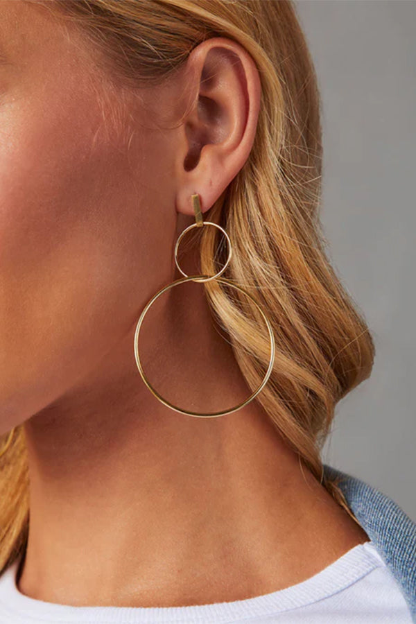 Double Hoop Drop Earrings | Consonak