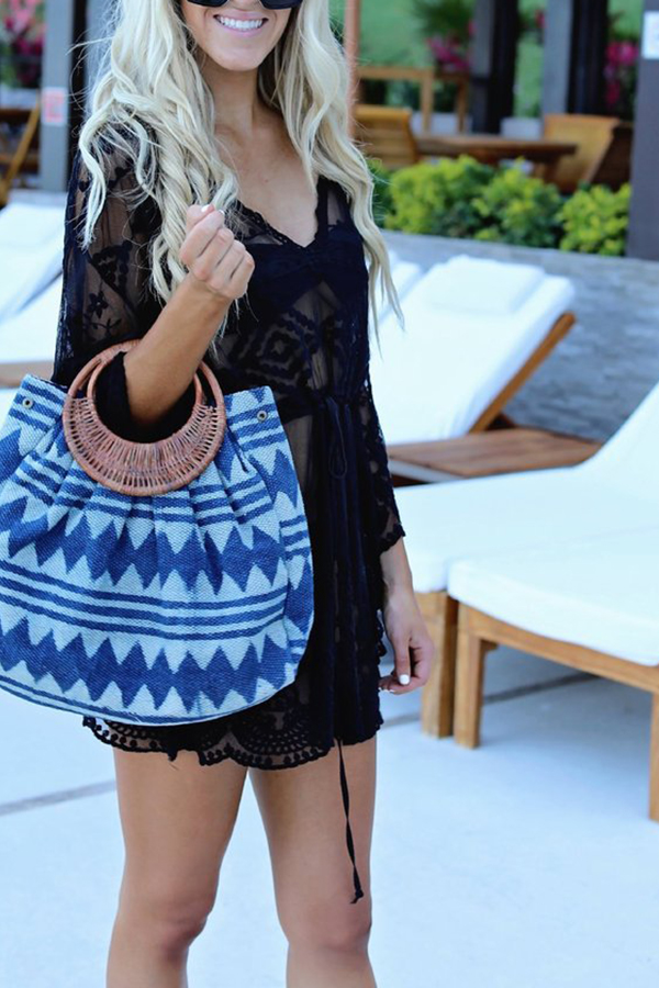 Skylar Embroidered Bell Sleeve Cover-up-consonak