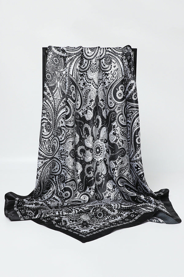 Unique Printed Retro Square Silk Scarf-consonak