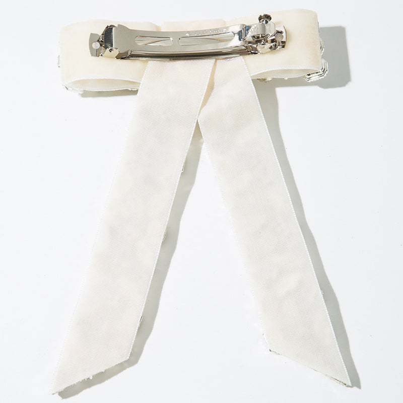 Luxurious Diamond-filled Velvet Bow Spring Clip Headdress-consonak