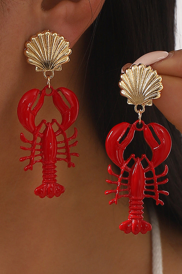 Fashion Lobster Holiday Earrings and Necklace-consonak
