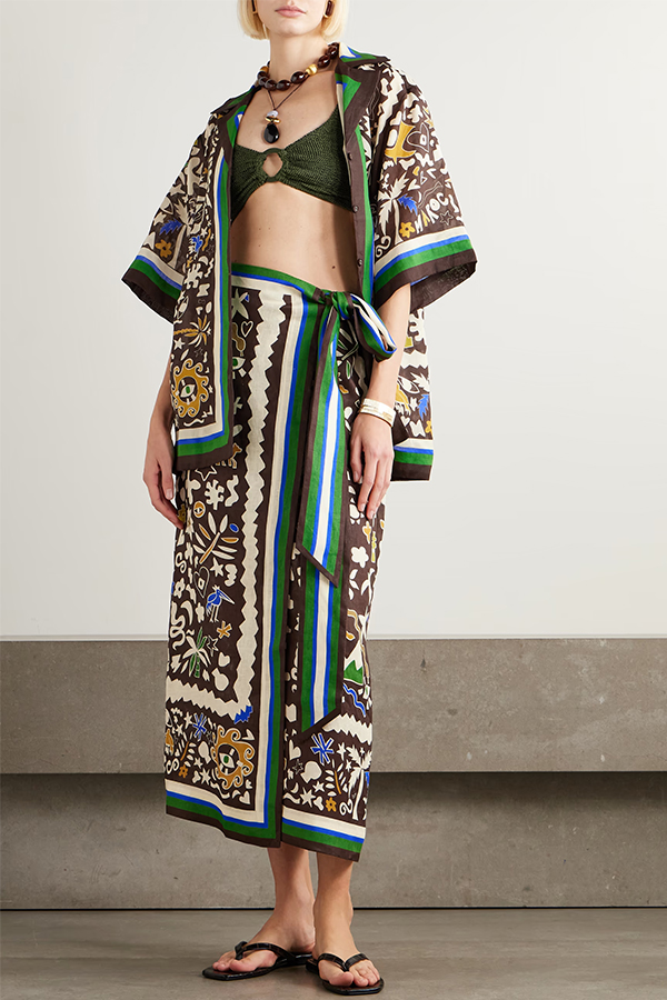 Moroccan Oversized Printed Shirt Dress Set | Consonak