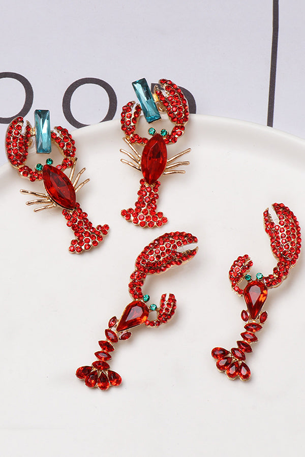 Fashionable Diamond Lobster-shaped Holiday Earrings-consonak
