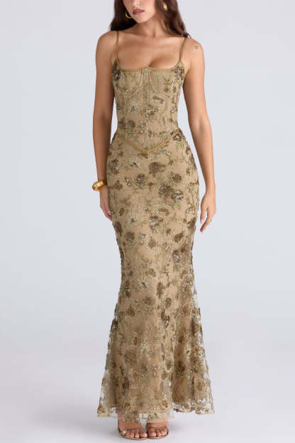 Stylish Sleeveless Halter-neck Slim-fit Backless Tie-up Elegant Maxi Dress-consonak