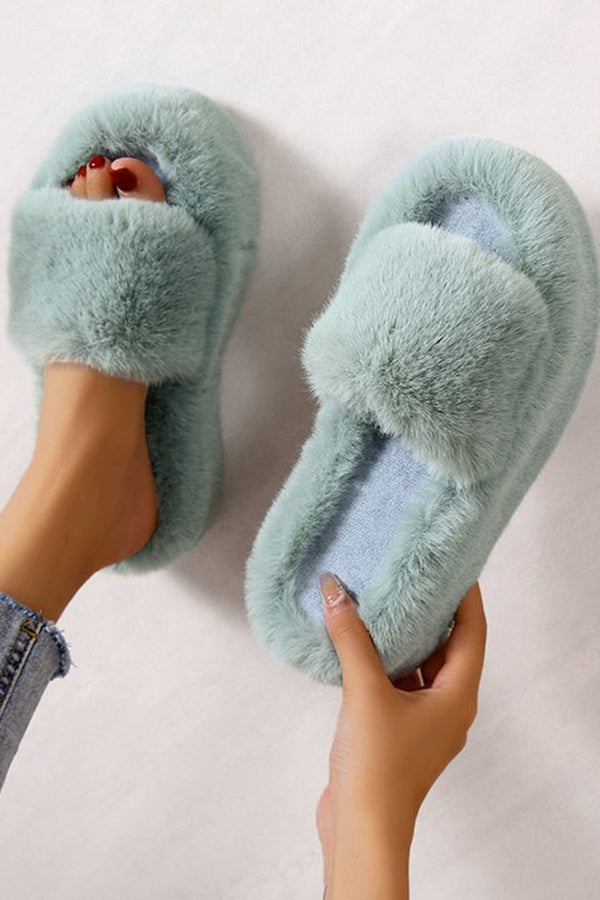 Casual Thick Sole Juwai Plush Slippers-consonak
