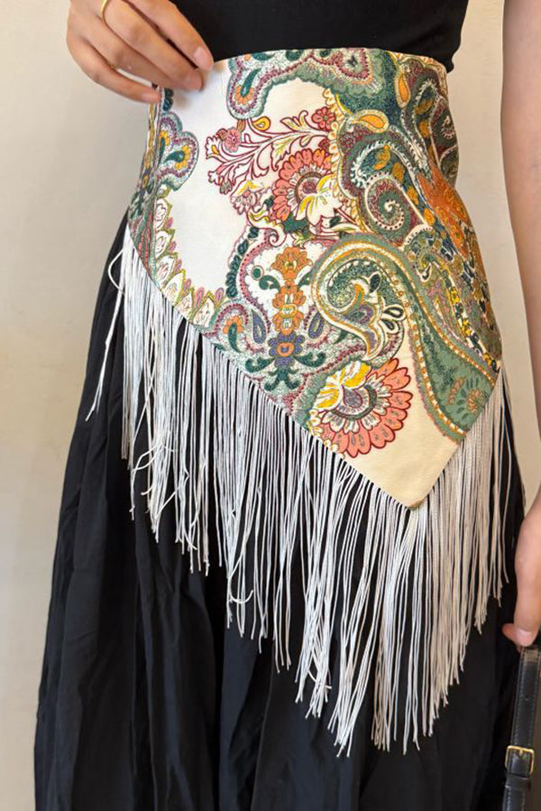 Bohemian-style Triangular Scarf Belt with Tassels-Consonak