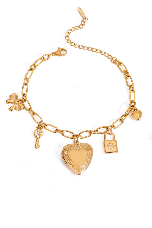 Fashionable Heart Shaped Embellished Bracelet-consonak