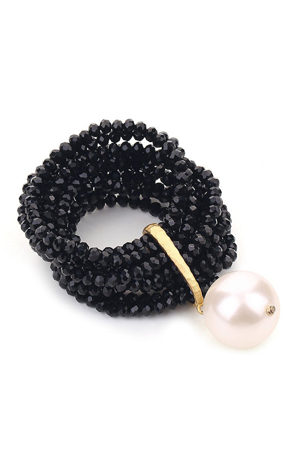 Multi-strand Faux Crystal Bead Bracelet-Consonak