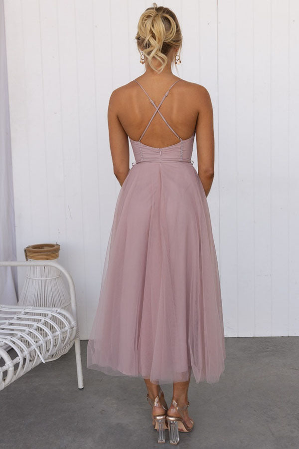 Modern-day Princess Chiffon Suspenders Party Maxi Dress-consonak