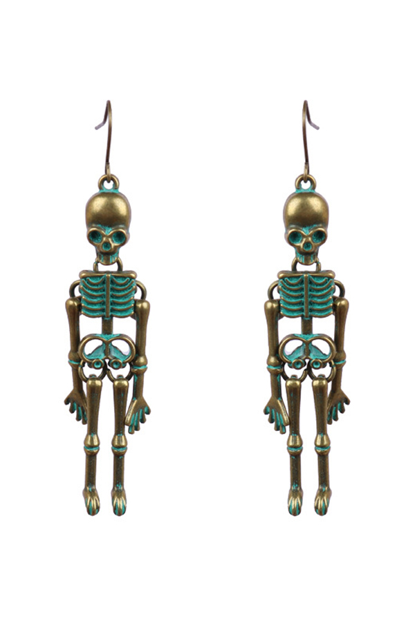 Halloween Dark Style Skull Earrings-consonak
