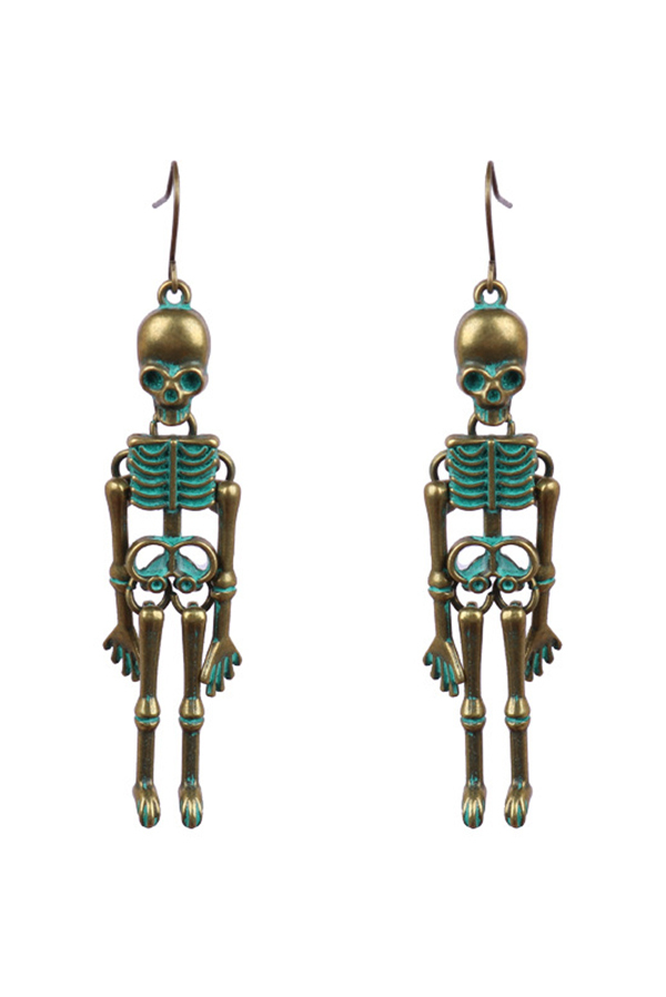 Halloween Dark Style Skull Earrings-consonak
