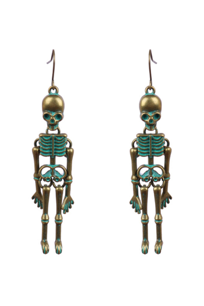 Halloween Dark Style Skull Earrings-consonak