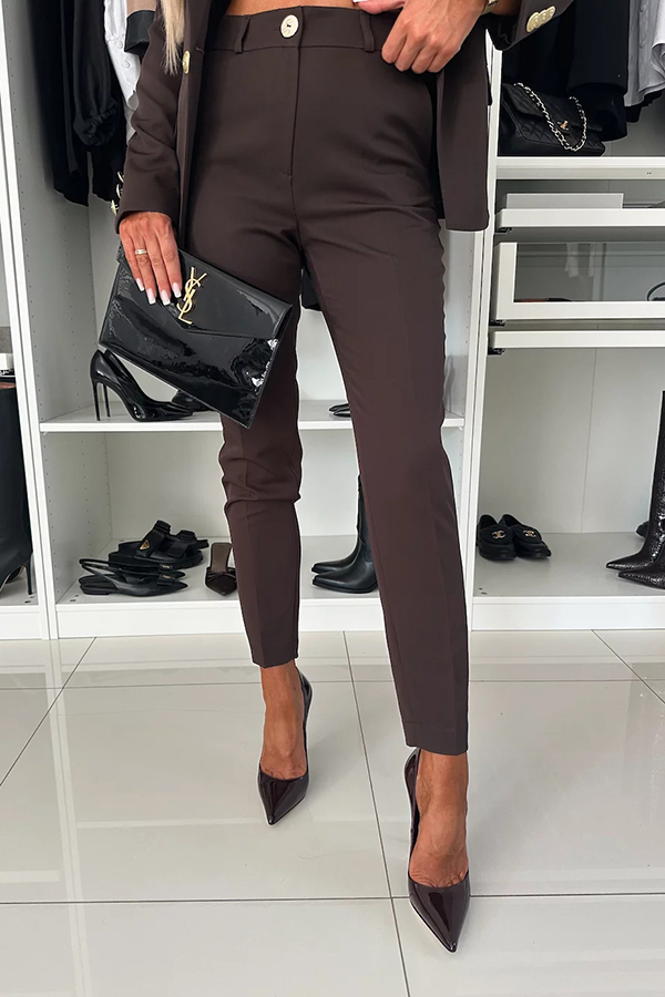 Feeling of Confidence High Rise Pocketed Tapered Pants-consonak